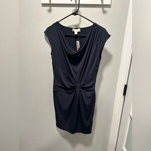 MICHAEL Michael Kors Dark Blue Twist Midi Dress